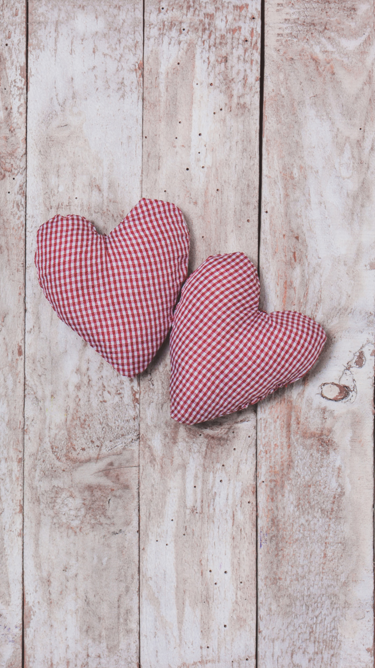 Обои сердце, День Святого Валентина, розовый, древесина, узор в разрешении 750x1334