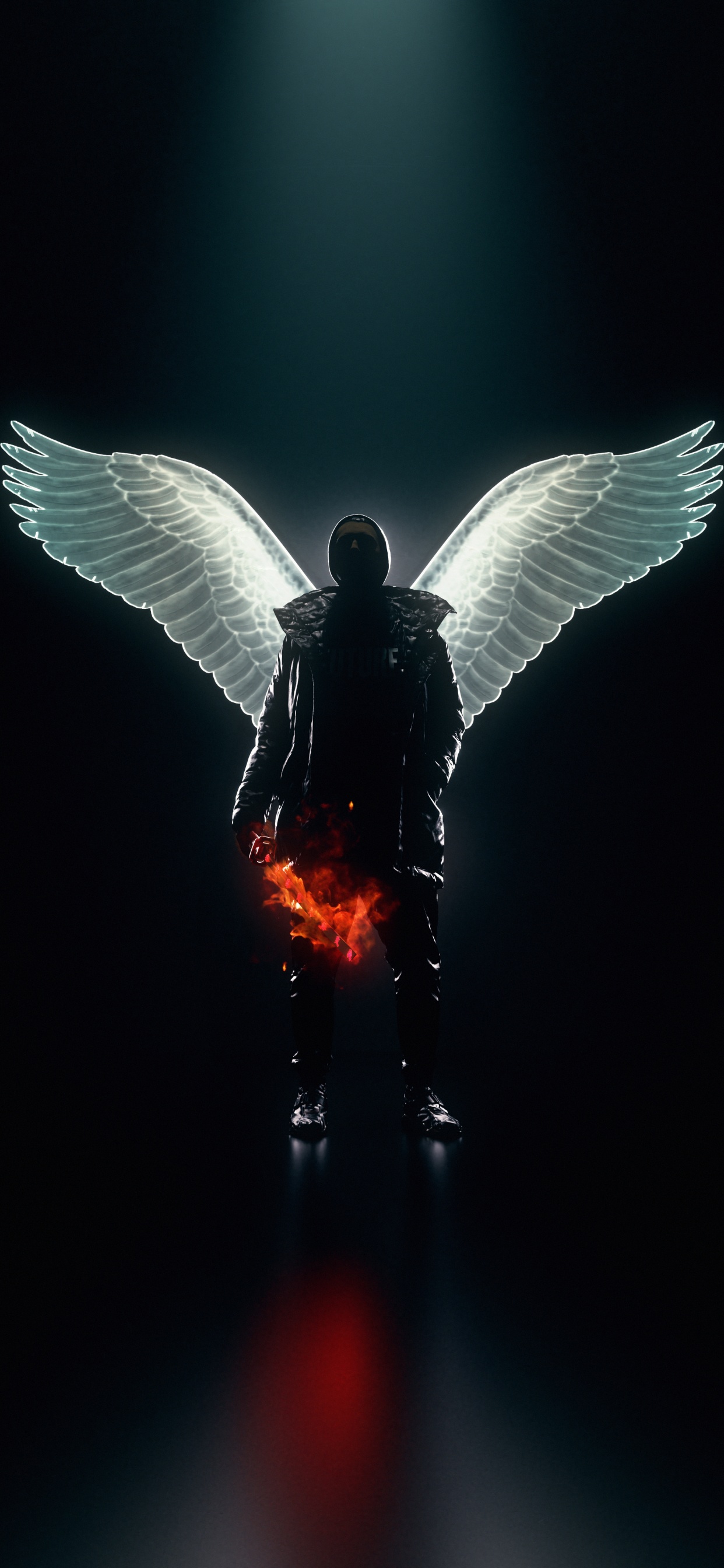 Обои крылья кисти, человеческое тело, арт, крыло, сверхъестественное существо в разрешении 1242x2688