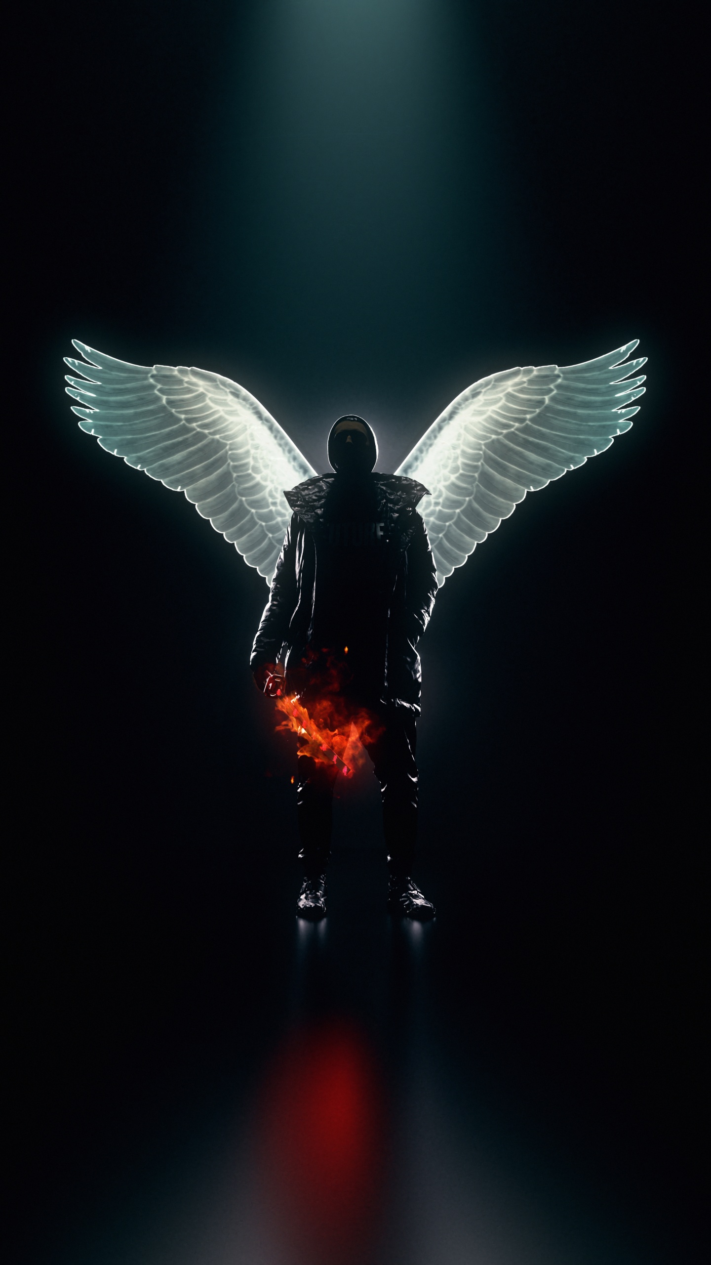 Обои крылья кисти, человеческое тело, арт, крыло, сверхъестественное существо в разрешении 1440x2560