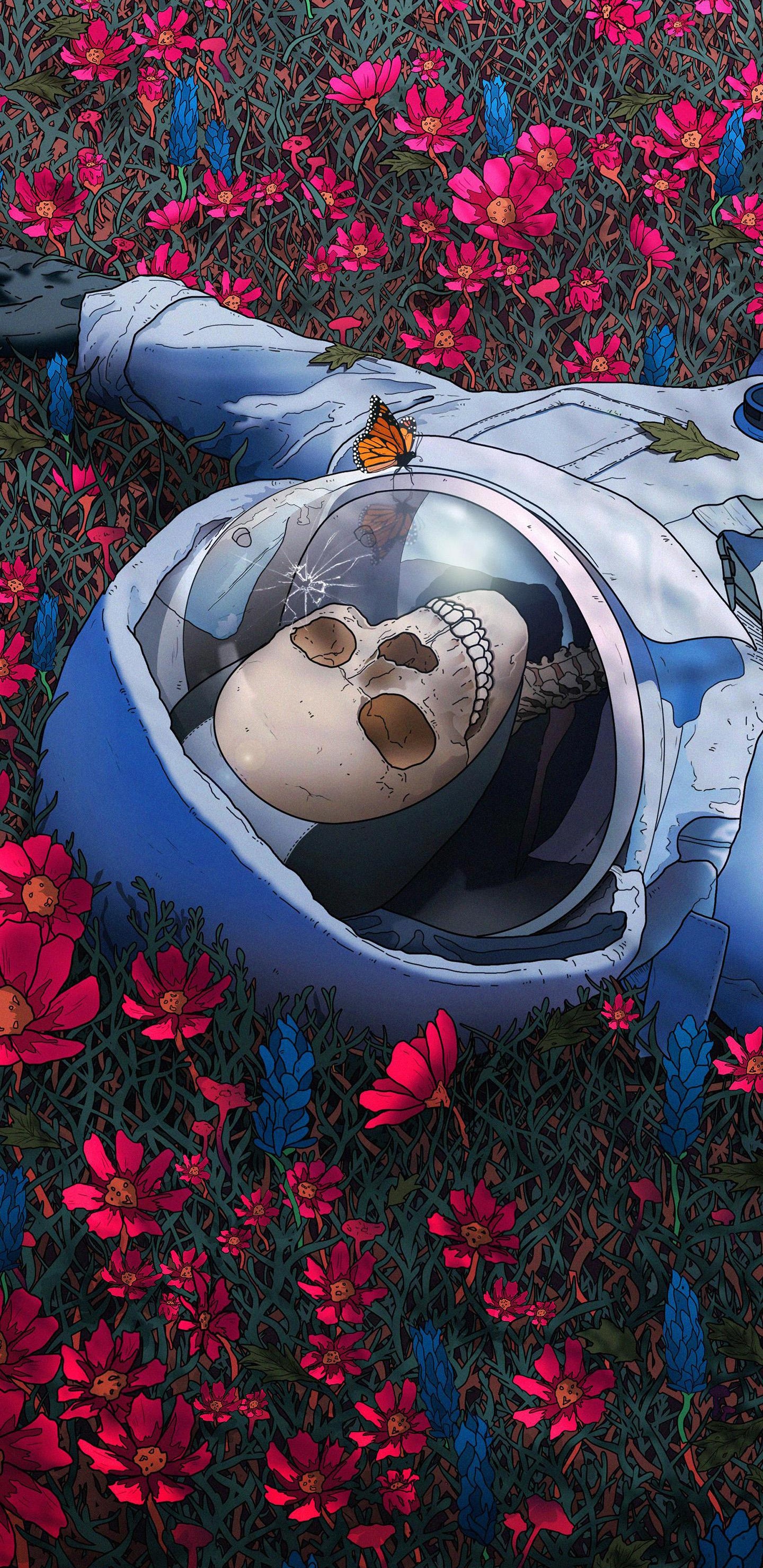 Обои Мы воссоединились и это прекрасно, арт, цветок, свет, ботаники в разрешении 1440x2960