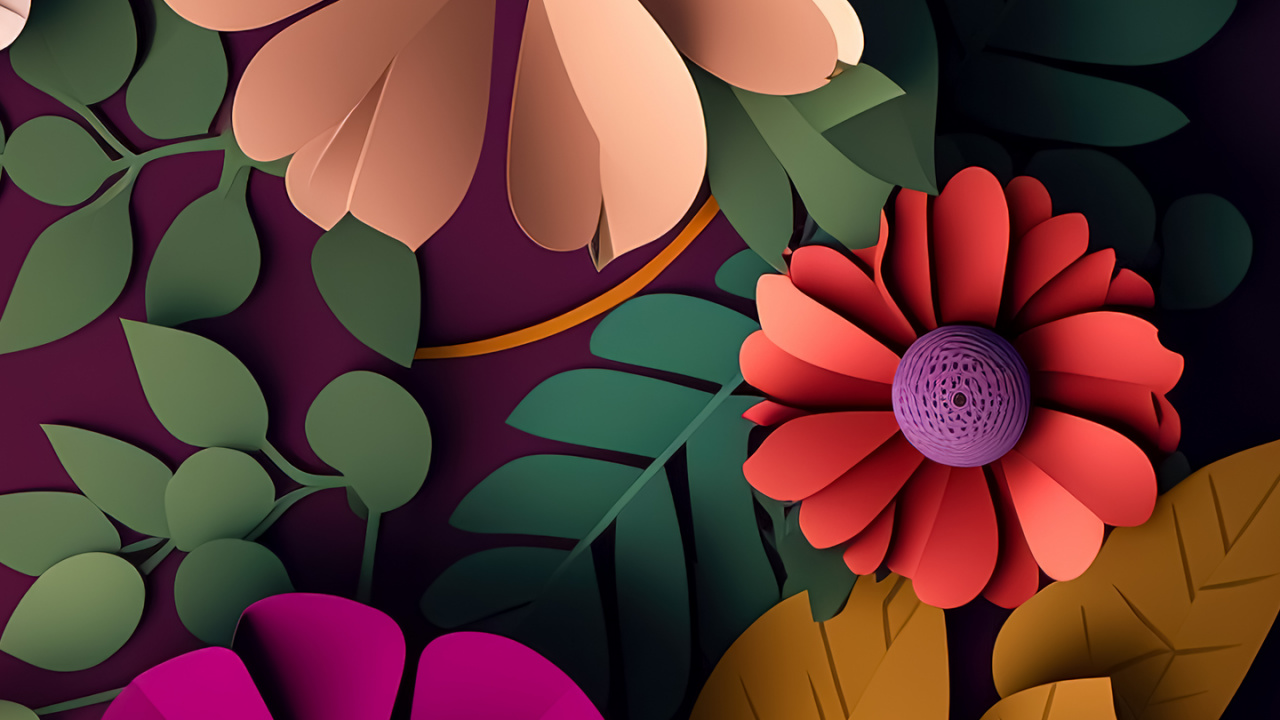 Обои иллюстрация, рисование, графический дизайн, арт, водное растение в разрешении 1280x720