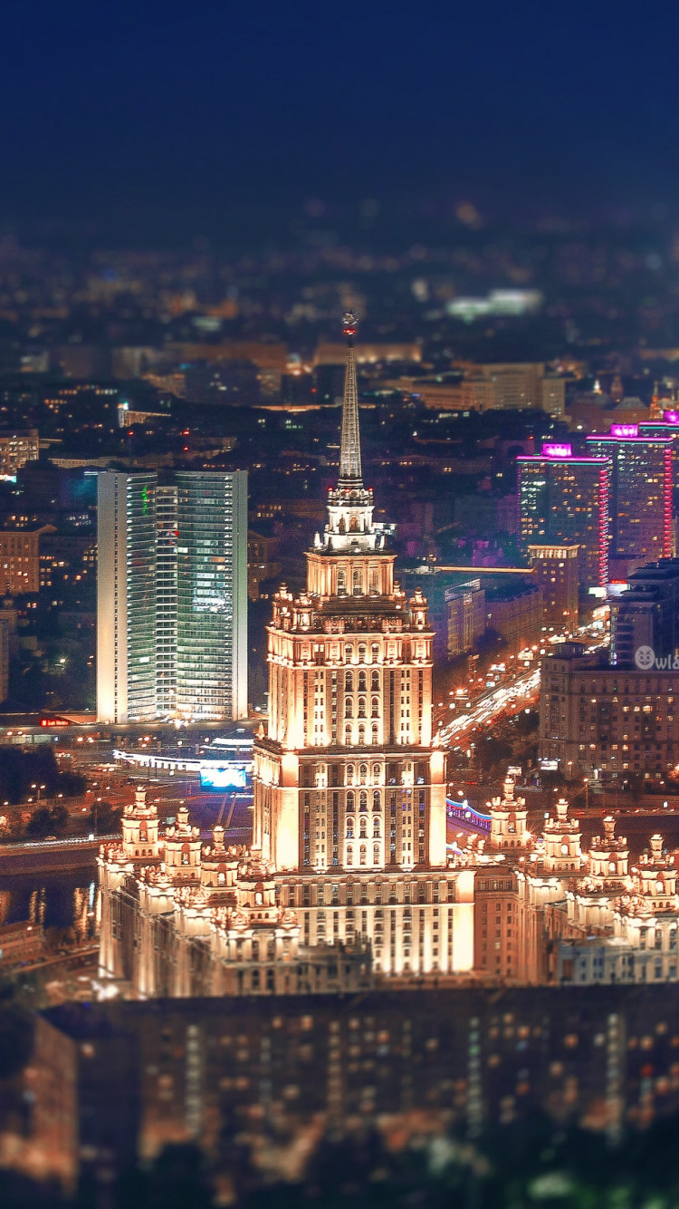 Обои городской пейзаж, город, городской район, метрополия, ночь в разрешении 750x1334