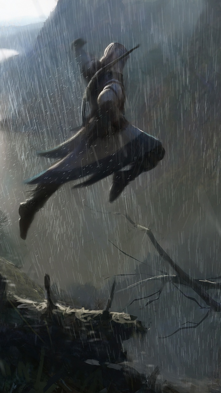 Обои Assassins Creed III, assassins creed, лес, темнота, арт в разрешении 720x1280