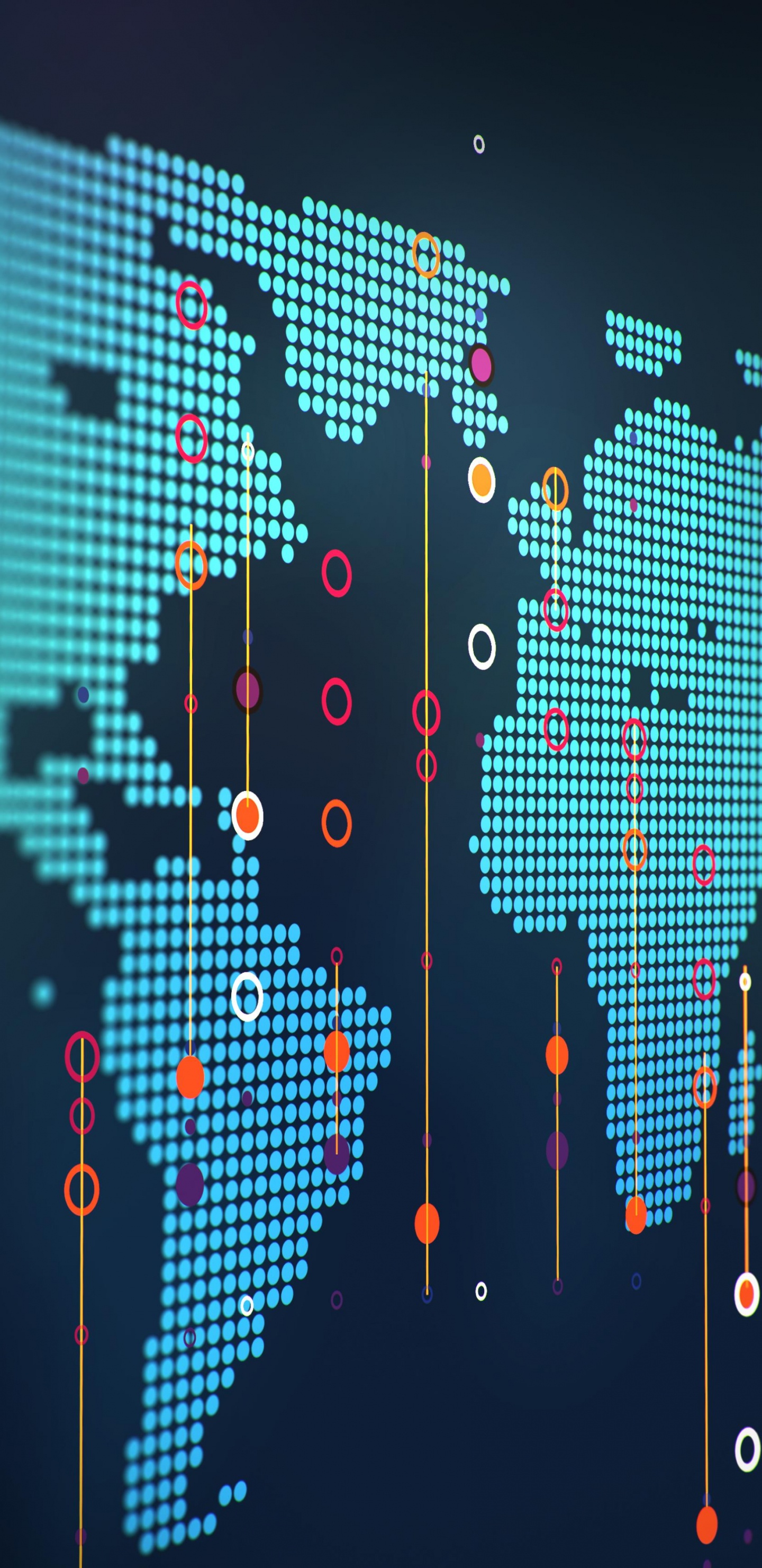 Обои цифровые данные, линия, данные, свет, Информационные технологии в разрешении 1440x2960