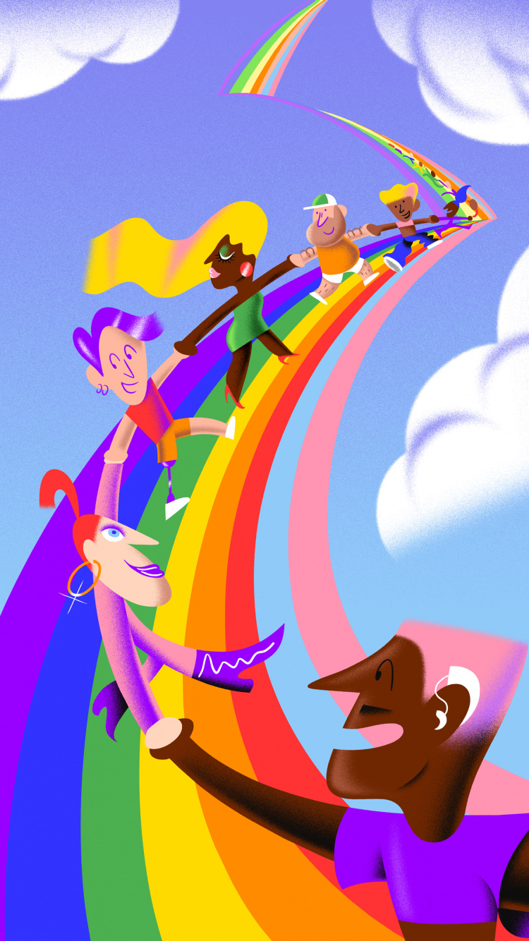 Обои мультфильм, андроид, смартфон, Google Pixel, Android 12 в разрешении 750x1334