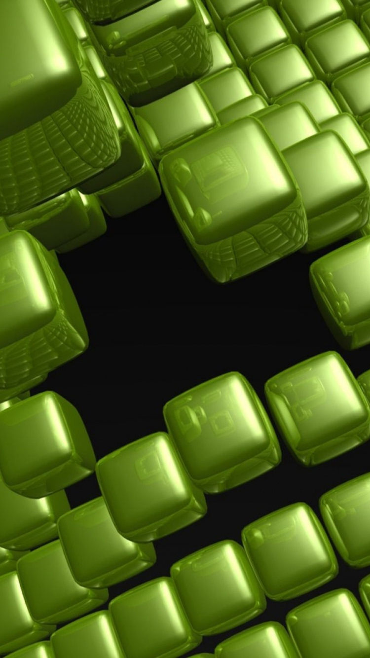 Обои зеленый, узор, симметрия, ячейка, трава в разрешении 750x1334