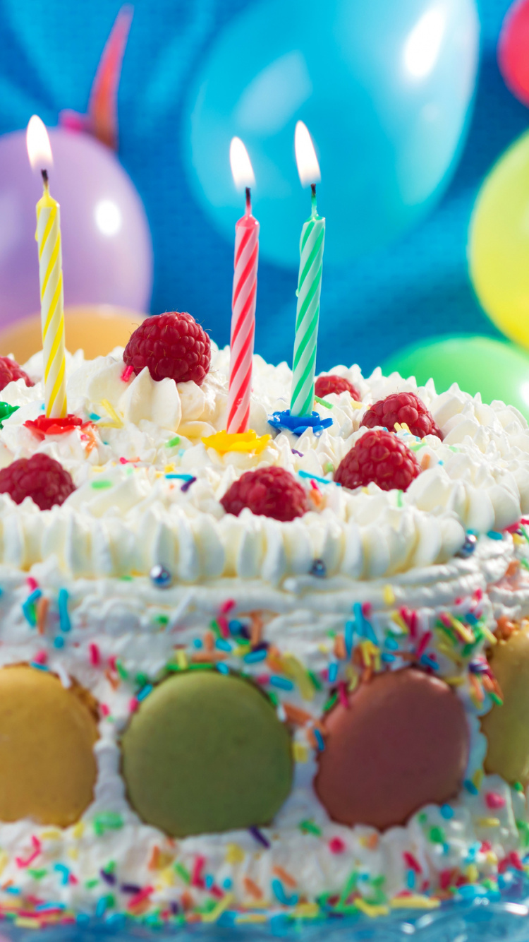 Обои праздничный торт, дата рождения, торт украшение, сладость, pasteles в разрешении 750x1334