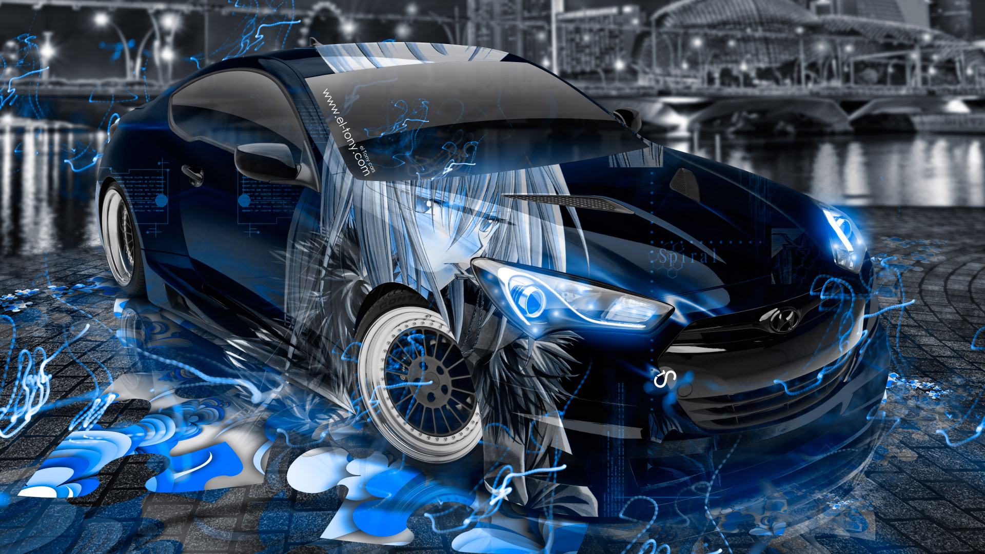 Обои шина, Хендай Генезис, купе, обод, автомобиль в разрешении 1920x1080