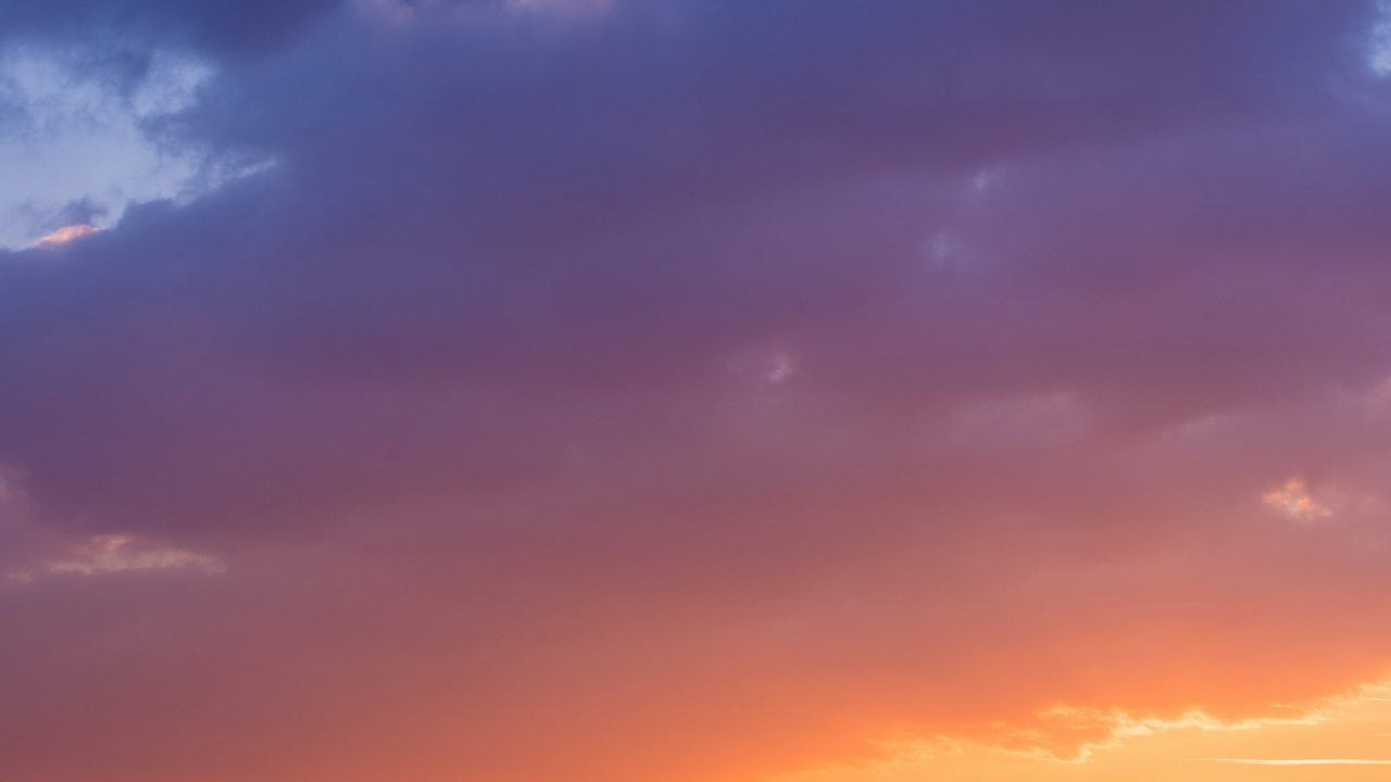 Обои голубое закатное небо, облако, закат, небесно голубой, синий в разрешении 1280x720