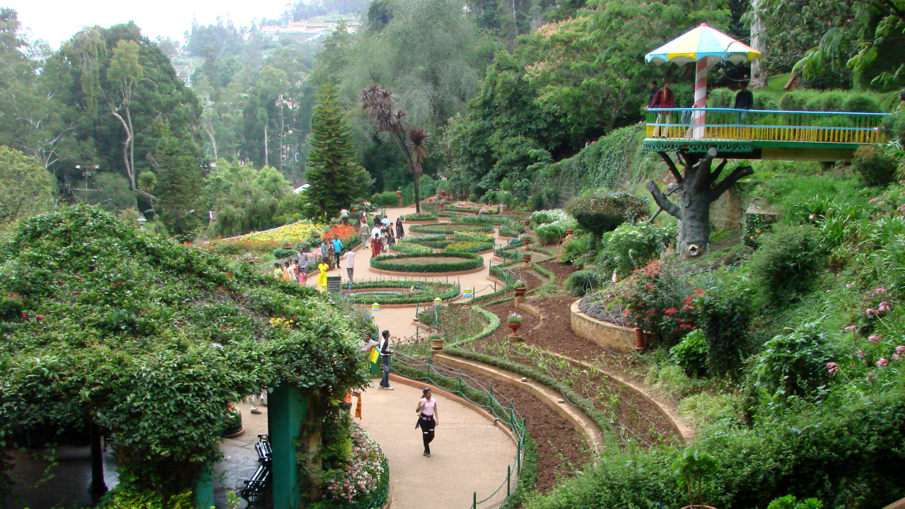Обои горная станция, Ботанический сад, путешествие, сад, растительность в разрешении 1280x720