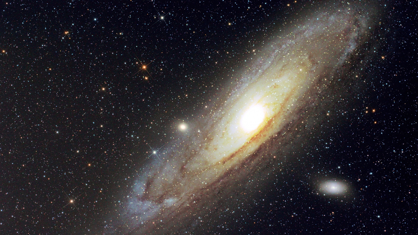 Обои Галактика Андромеды, Галактика, Астрономия, космическое пространство, атмосфера в разрешении 1366x768