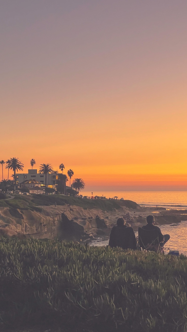 Обои растение, облако, вода, природный ландшафт, сумрак в разрешении 720x1280