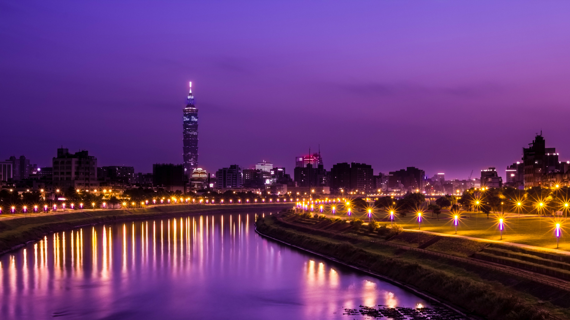 Обои городской пейзаж, ориентир, город, отражение, метрополия в разрешении 1920x1080