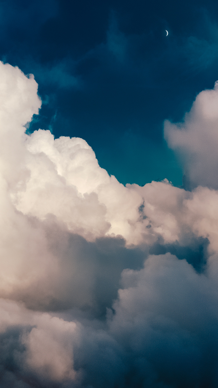 Обои облако, атмосфера, дневное время, лазурный, кучевое облако в разрешении 750x1334