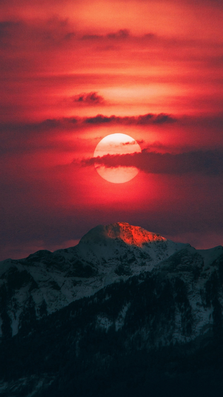 Обои послесвечение, облако, атмосфера, экорегион, природный ландшафт в разрешении 750x1334