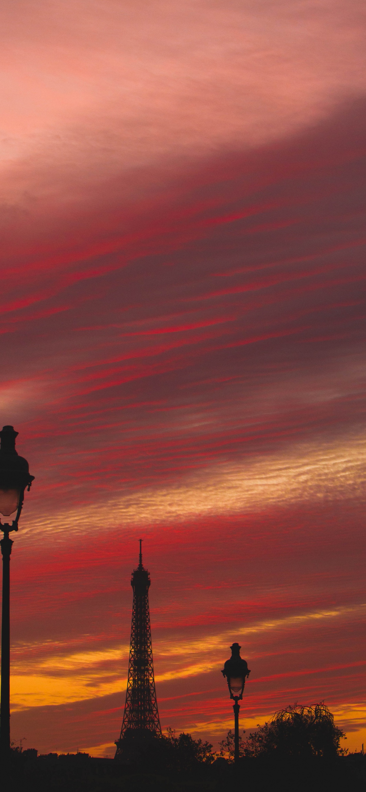 Обои вышка, закат, Париж, утро, вечер в разрешении 1242x2688