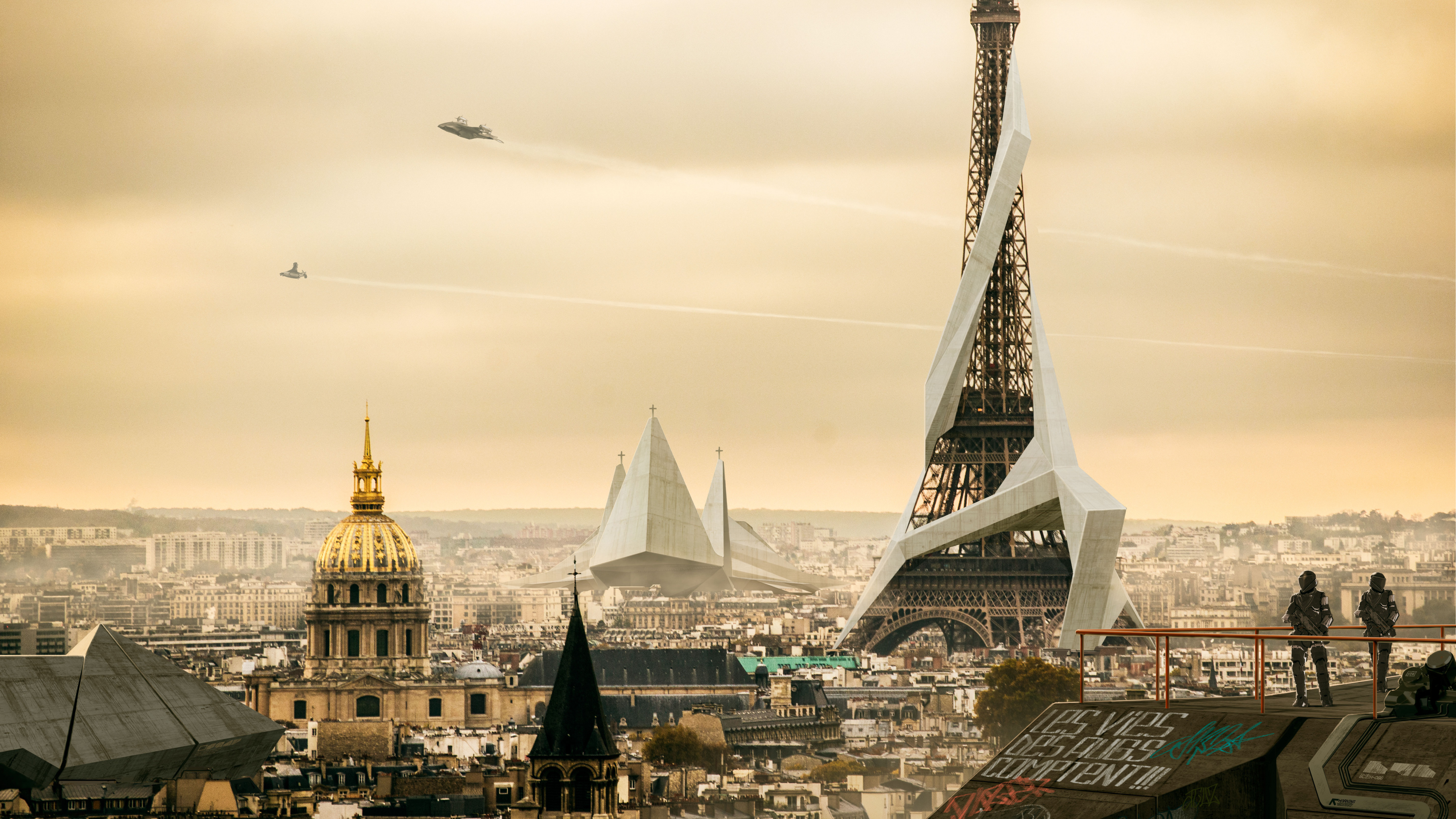 Обои деус экс, деус экс человеческая революция, Адам Дженсен, ориентир, город в разрешении 3840x2160