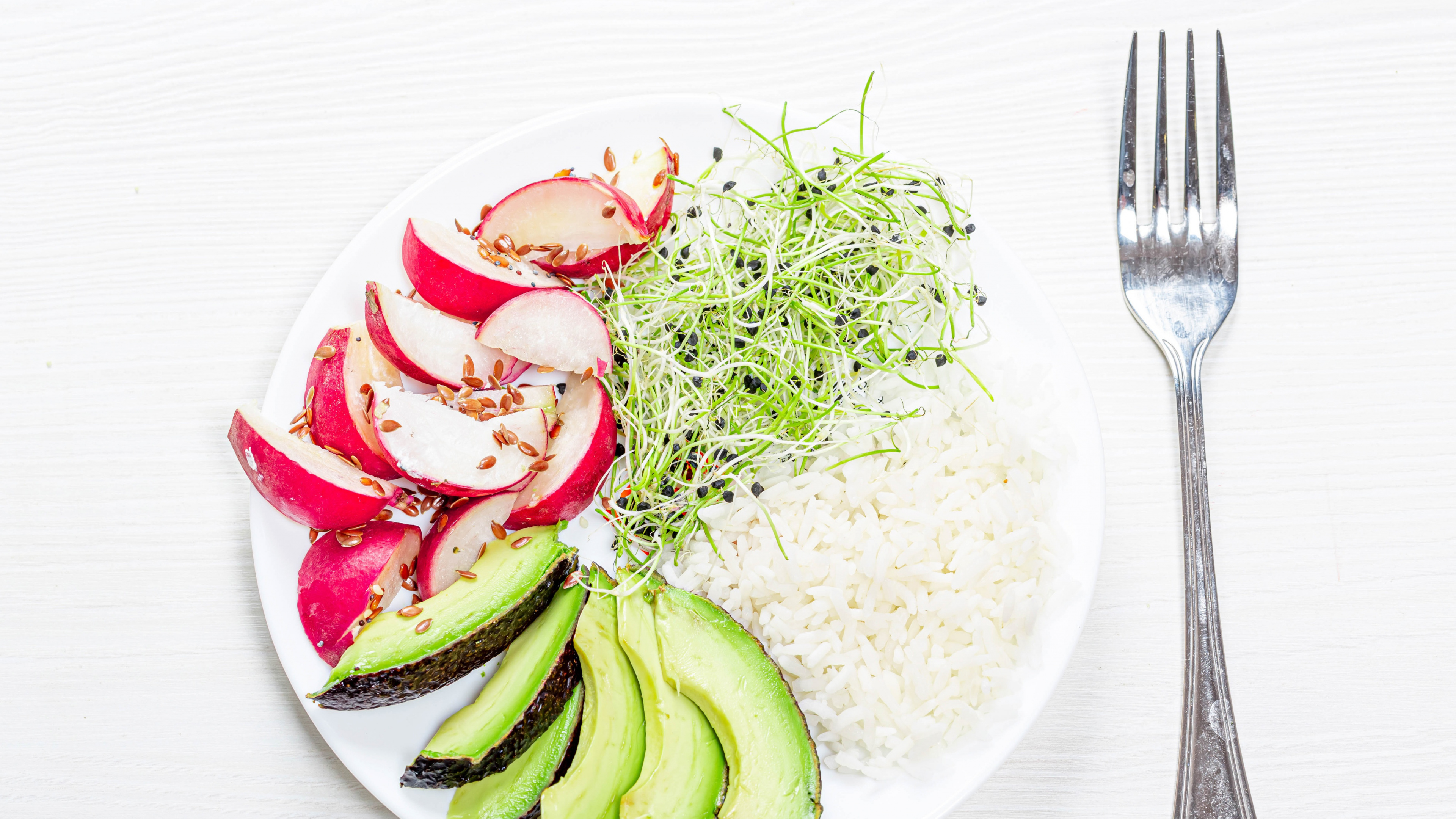 Обои платье, вилка, овощ, авокадо, пища в разрешении 3840x2160