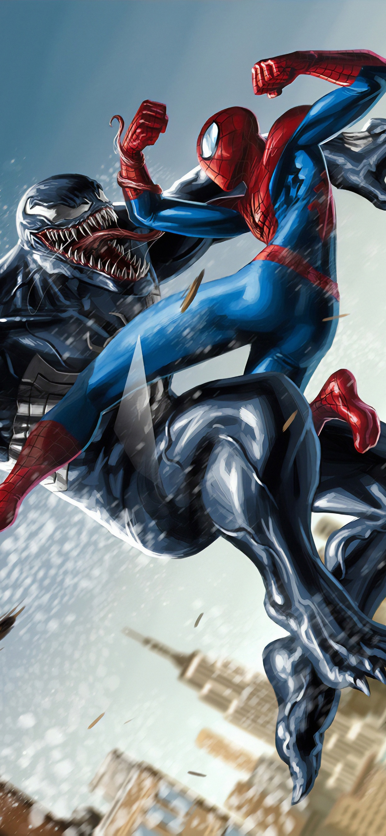 Обои ядовитый человек-паук, человек-паук, веном, Том Холланд, Человек-Паук Чудес в разрешении 1242x2688