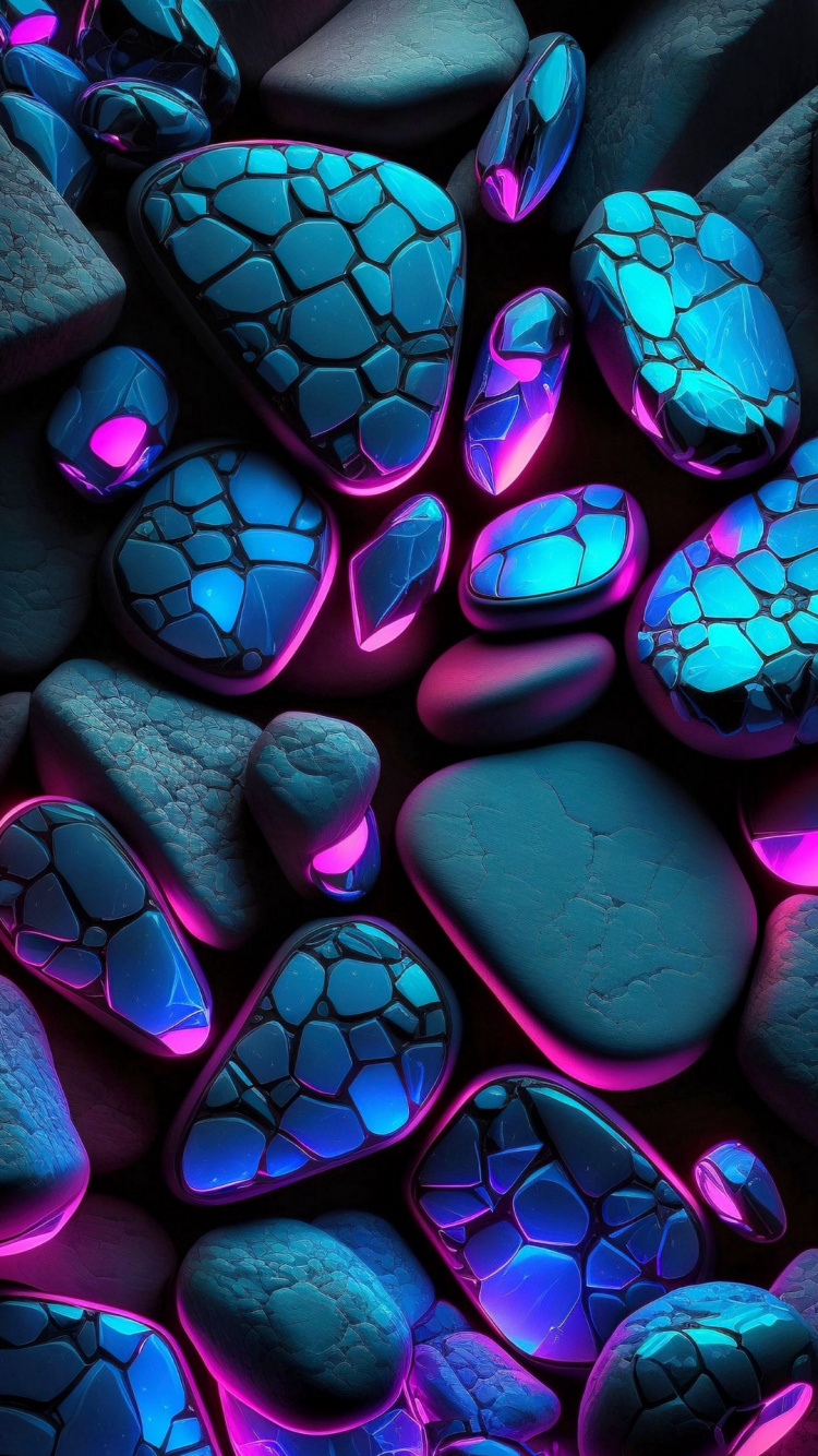 Обои синий кобальт, красочность, свет, синий, жидкость в разрешении 750x1334