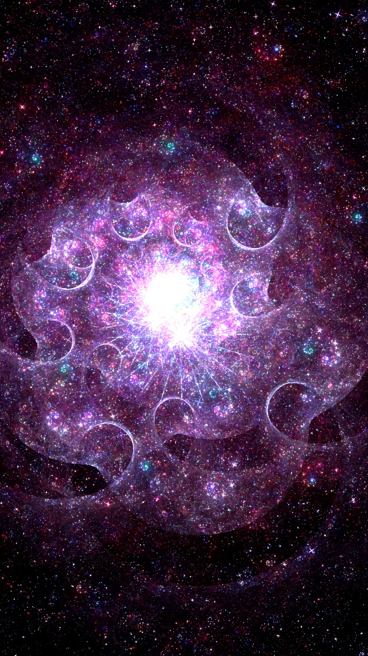 Обои Галактика, космическое пространство, астрономический объект, пурпур, небесное явление в разрешении 750x1334