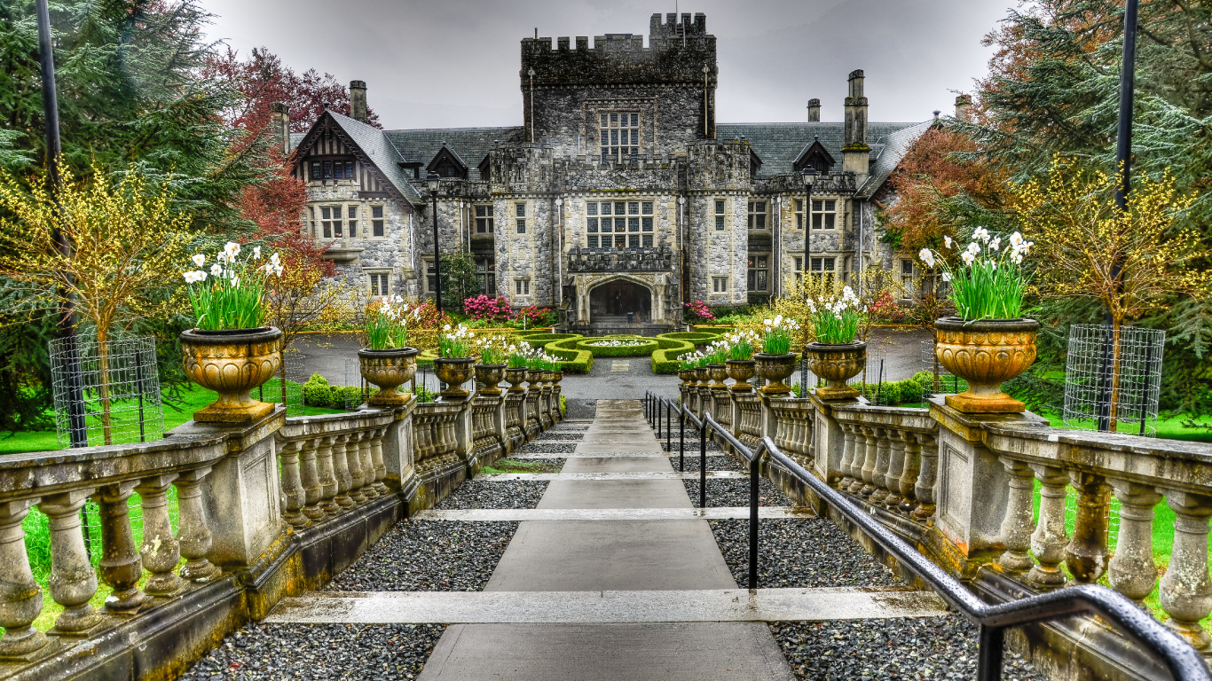 Обои Хэтли Национальный Парк Историческое Место, замок, вода, Хаус, дерево в разрешении 1366x768