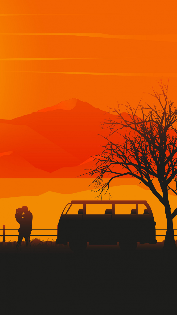 Обои роман, закат, восход солнца, горизонт, природный ландшафт в разрешении 750x1334