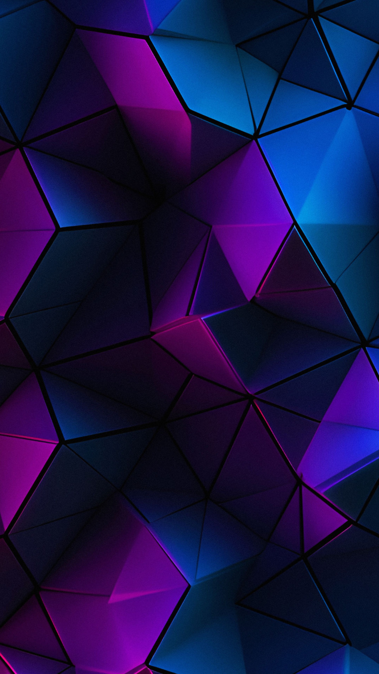 Обои треугольник, синий, розовый, пурпур, симметрия в разрешении 750x1334