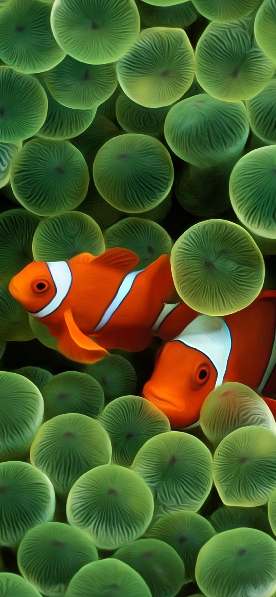 Обои яблоко, ios, смартфон, зеленый, синий в разрешении 1125x2436