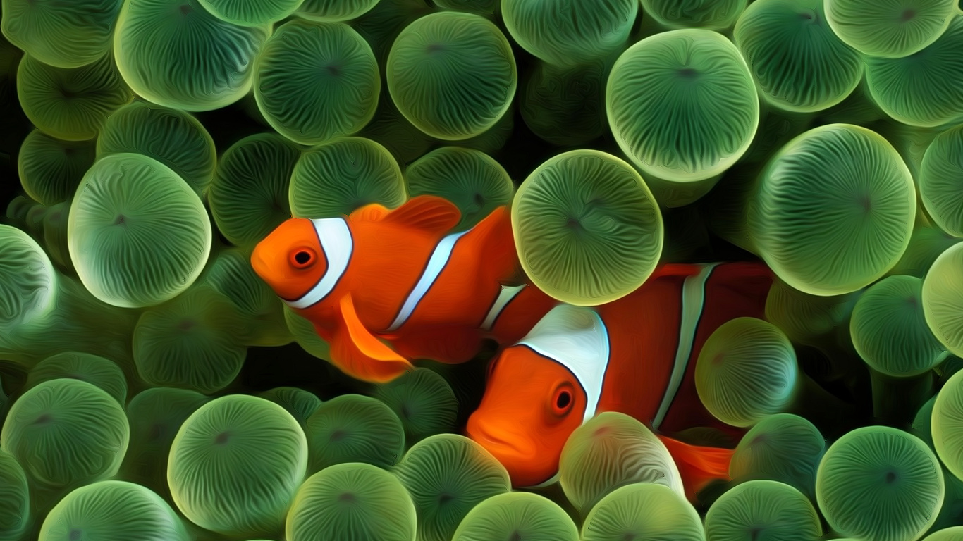 Обои яблоко, ios, смартфон, зеленый, синий в разрешении 1366x768