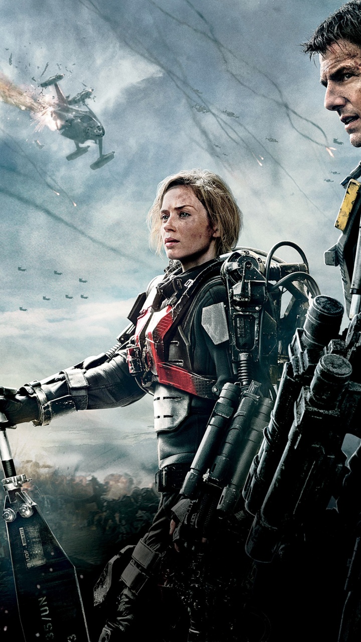 Обои Грань будущего, Том Круз, компьютерная игра, боевик, фантастический фильм в разрешении 720x1280