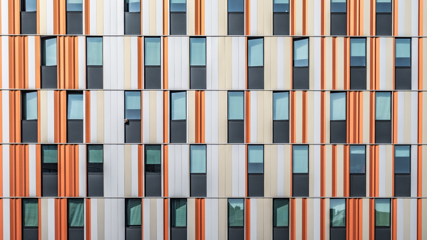 Обои симметричная архитектура 5k, архитектура, симметрия, дизайн, архитектор в разрешении 1366x768