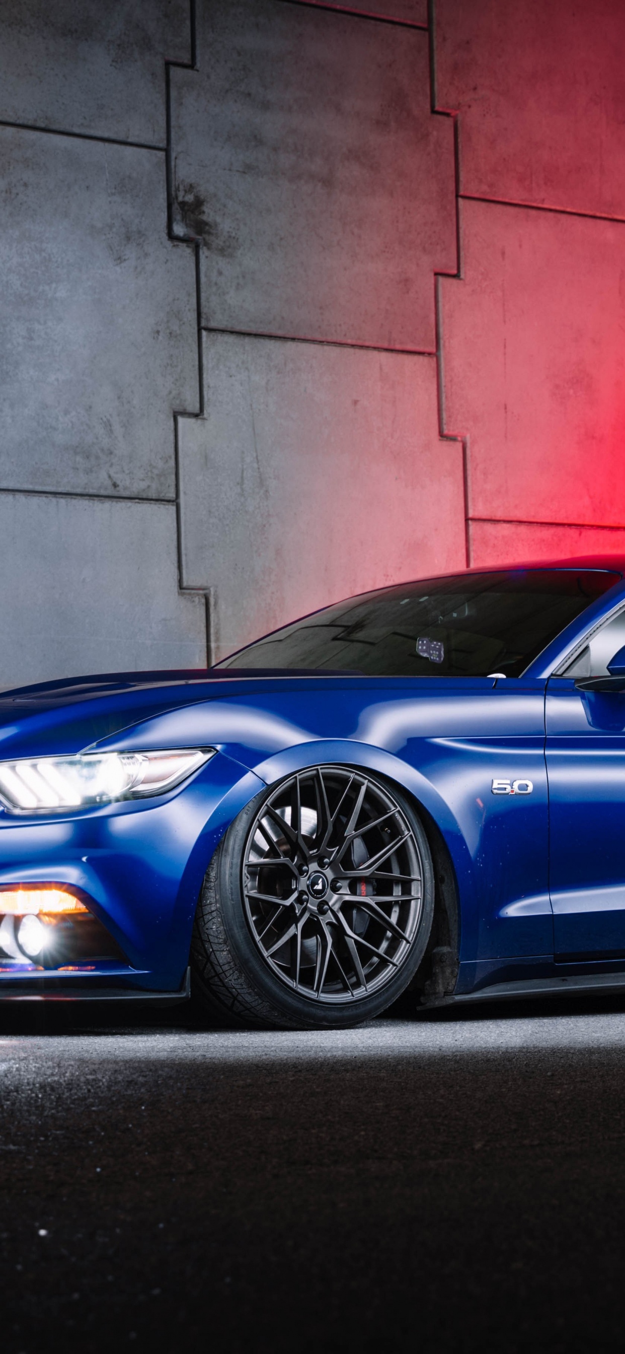 Обои авто, 2019 Форд Мустанг, обод, синий, личный роскошный автомобиль в разрешении 1242x2688