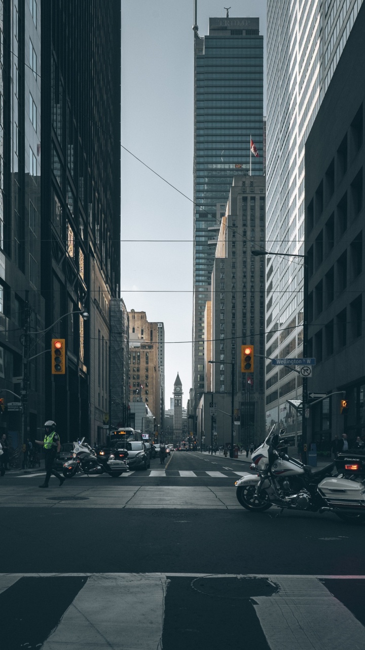 Обои городские здания высотная улица, здание, высотное здание, небоскреб, улица в разрешении 720x1280