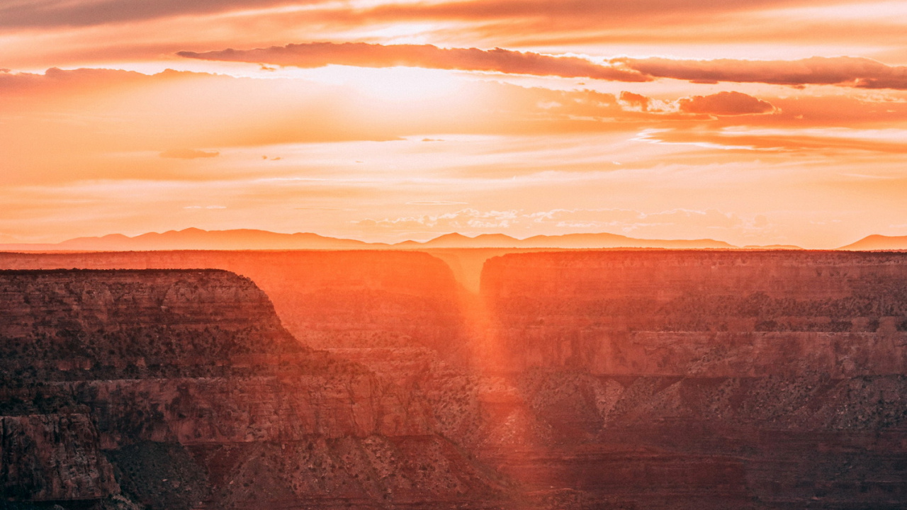 Обои восход солнца, облако, атмосфера, послесвечение, природный ландшафт в разрешении 1280x720