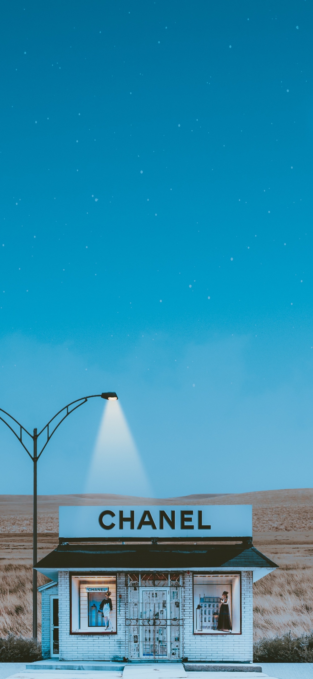 Обои Джеффри Чум, фэшн, Шанель, арт, уличный фонарь в разрешении 1242x2688