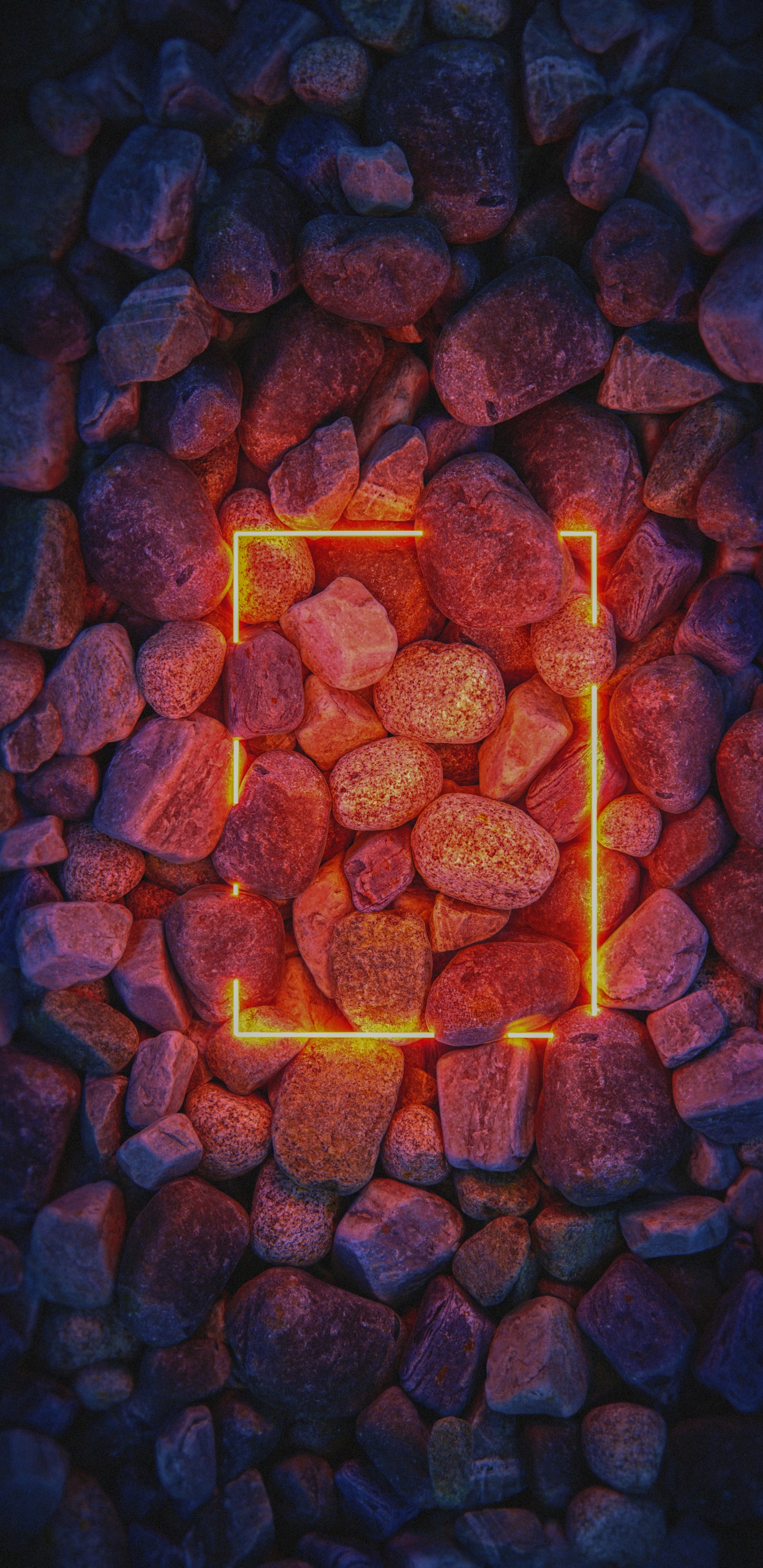 Обои Оранжевый цвет, кирпич, тепло, газ, полутона и оттенки в разрешении 1440x2960