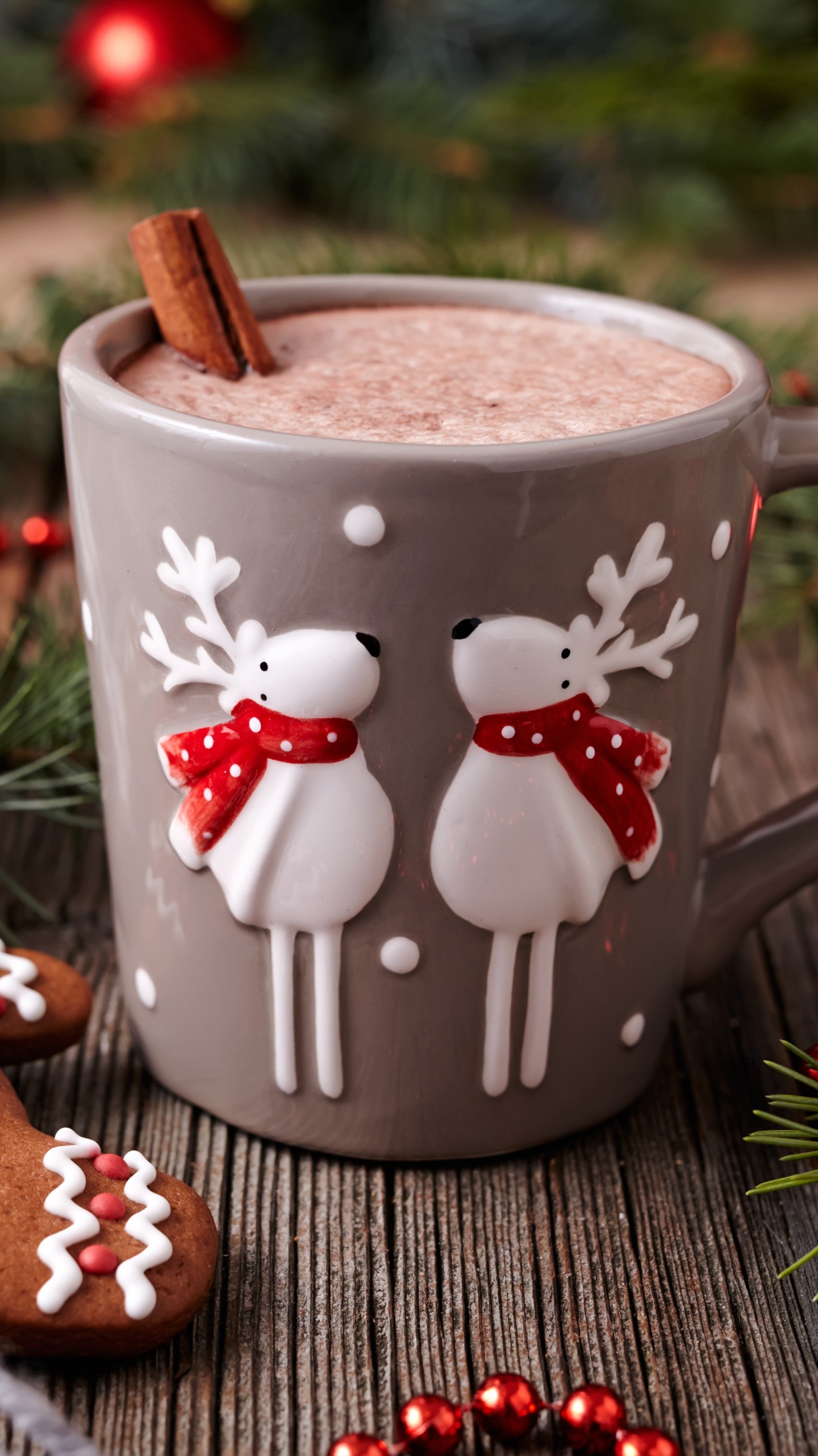 Обои Рождественский день, кофейная чашка, имбирный пряник, чашка, lebkuchen в разрешении 1440x2560