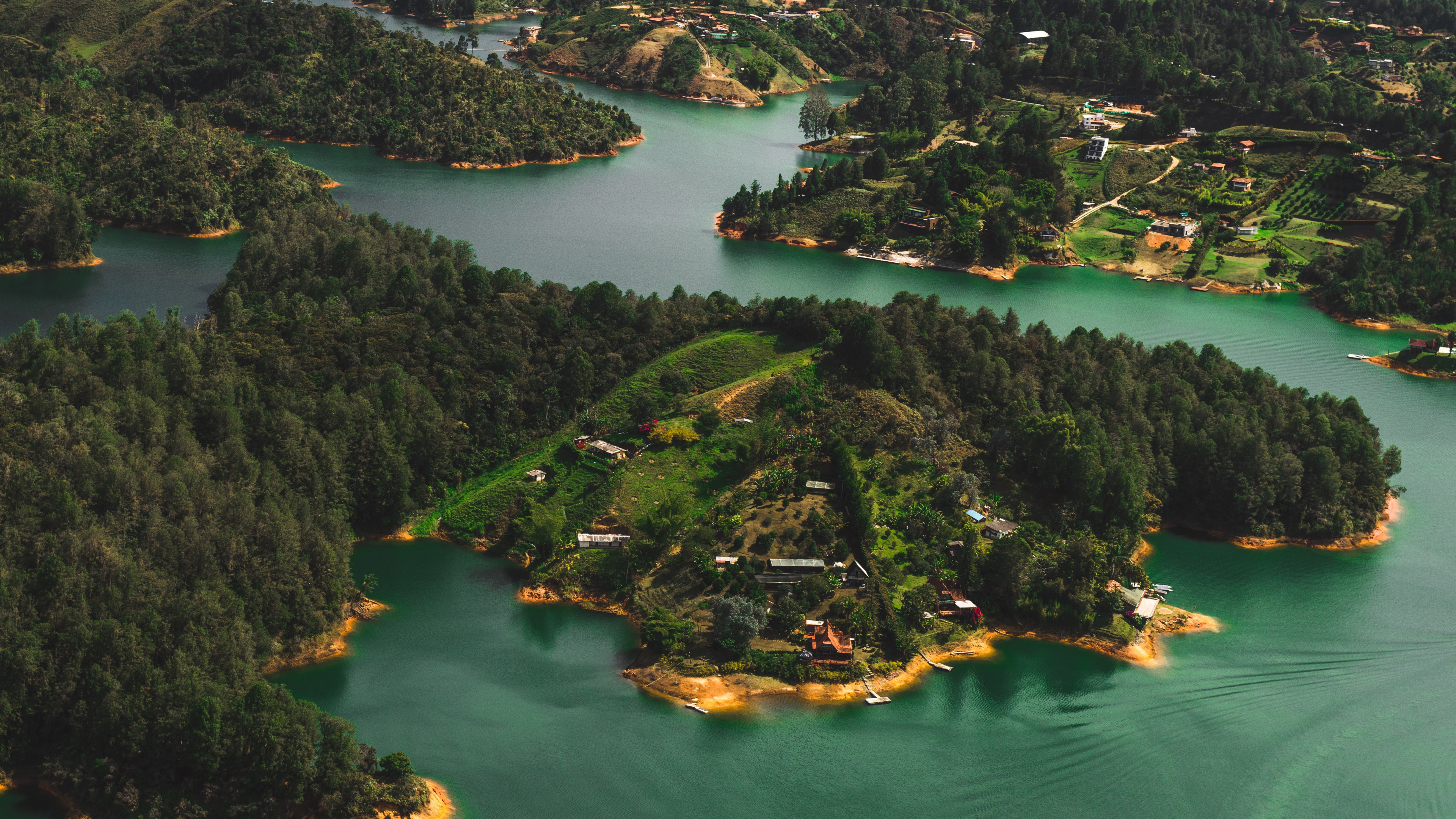 Обои архипелаг, речной остров, природа, с высоты птичьего полета, театральные декорации в разрешении 3840x2160