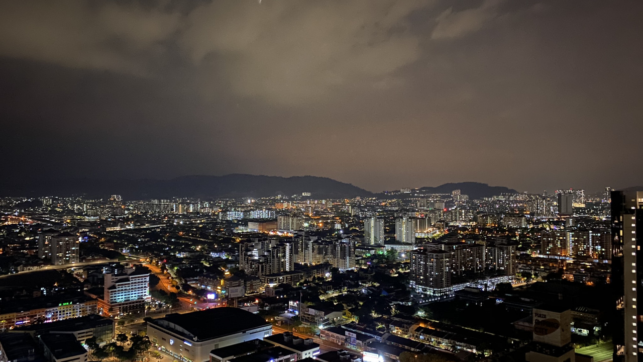 Обои городской пейзаж, городской район, город, ночь, метрополия в разрешении 1280x720