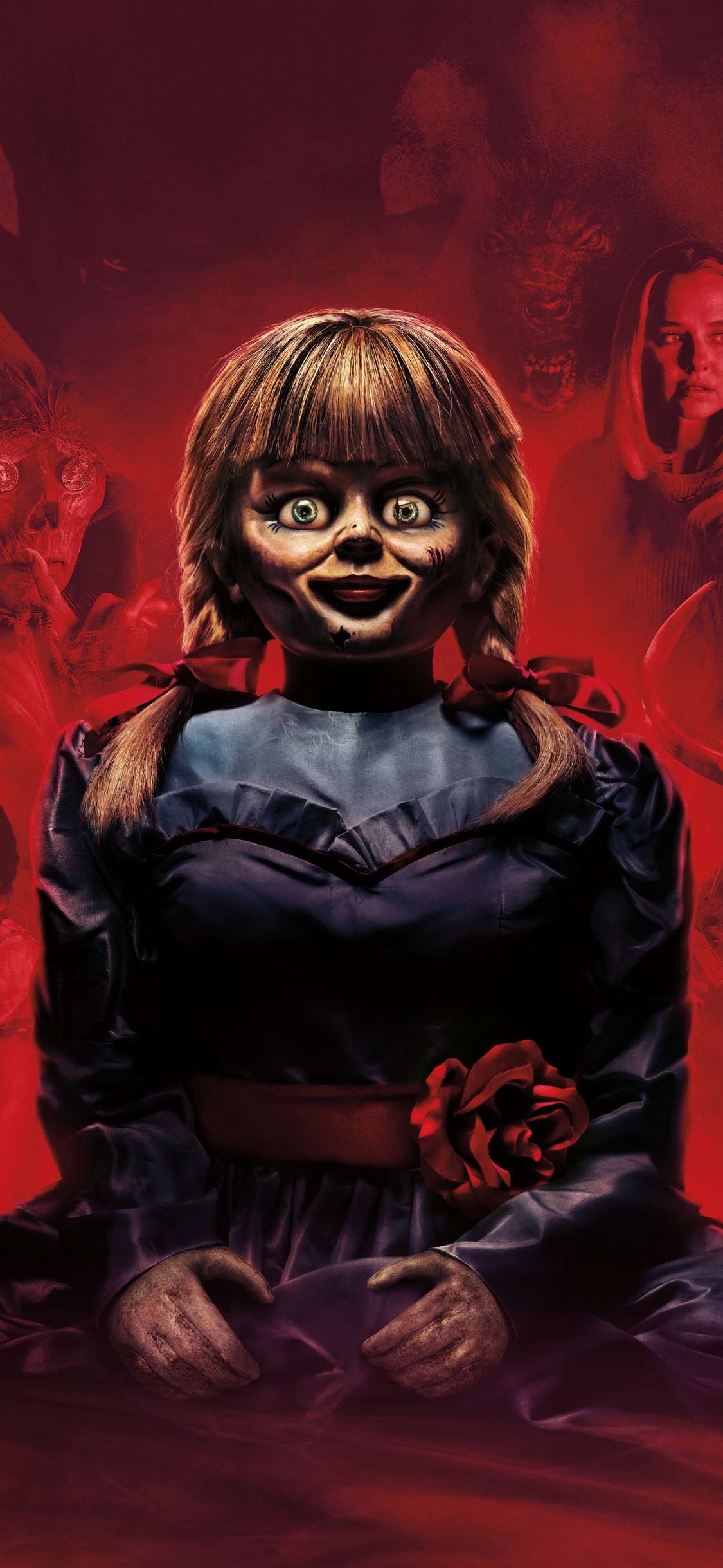 Обои Аннабель Приходит Домой, Аннабель, красный цвет, иллюстрация, арт в разрешении 1125x2436