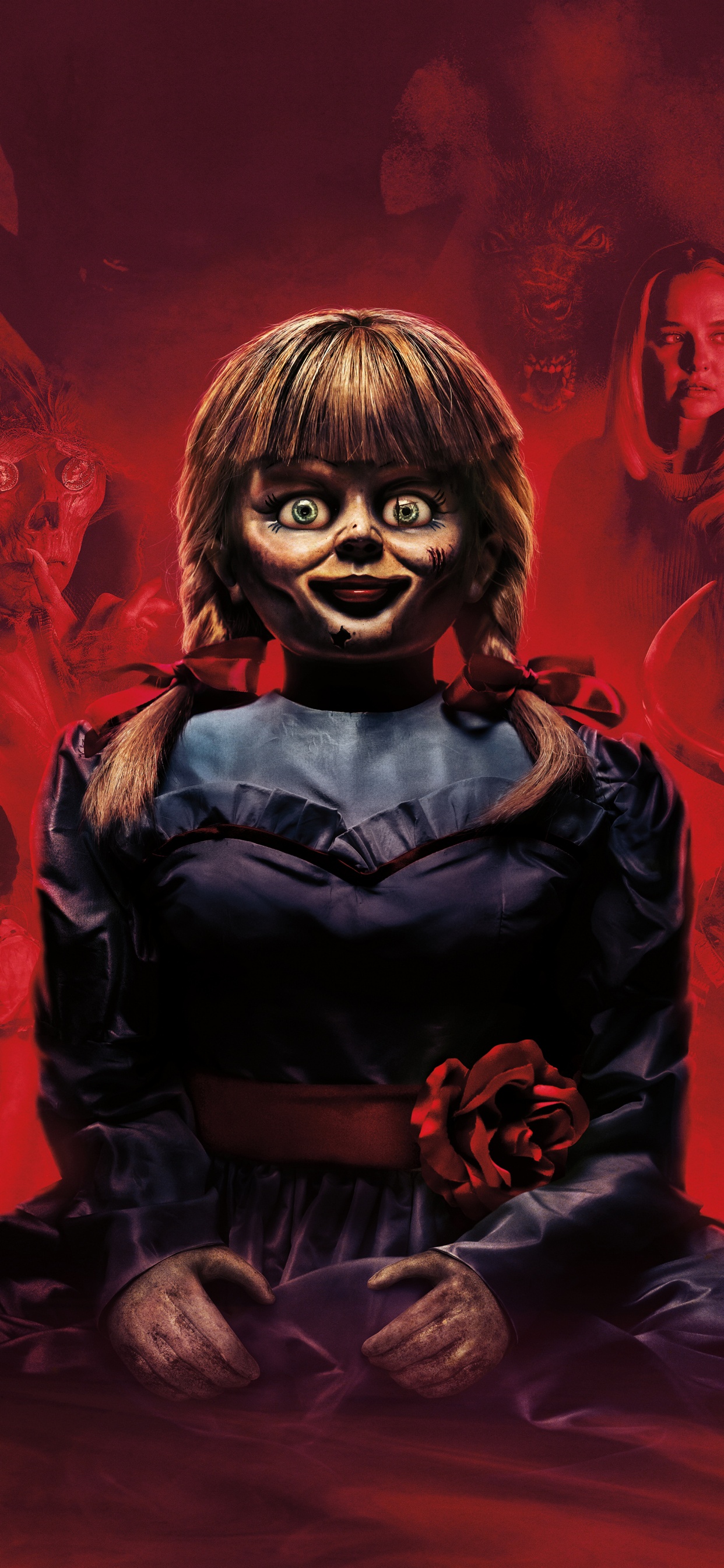 Обои Аннабель Приходит Домой, Аннабель, красный цвет, иллюстрация, арт в разрешении 1242x2688