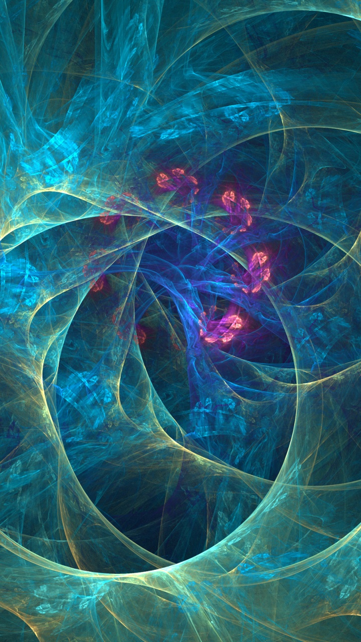 Обои фрактальное искусство, синий, электрик, графика, вихрь в разрешении 720x1280