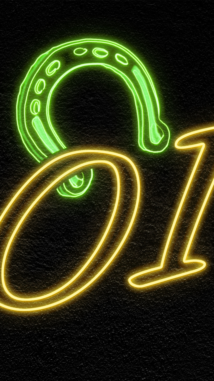 Обои Новый год, канун Нового года, зеленый, текст, неон в разрешении 750x1334