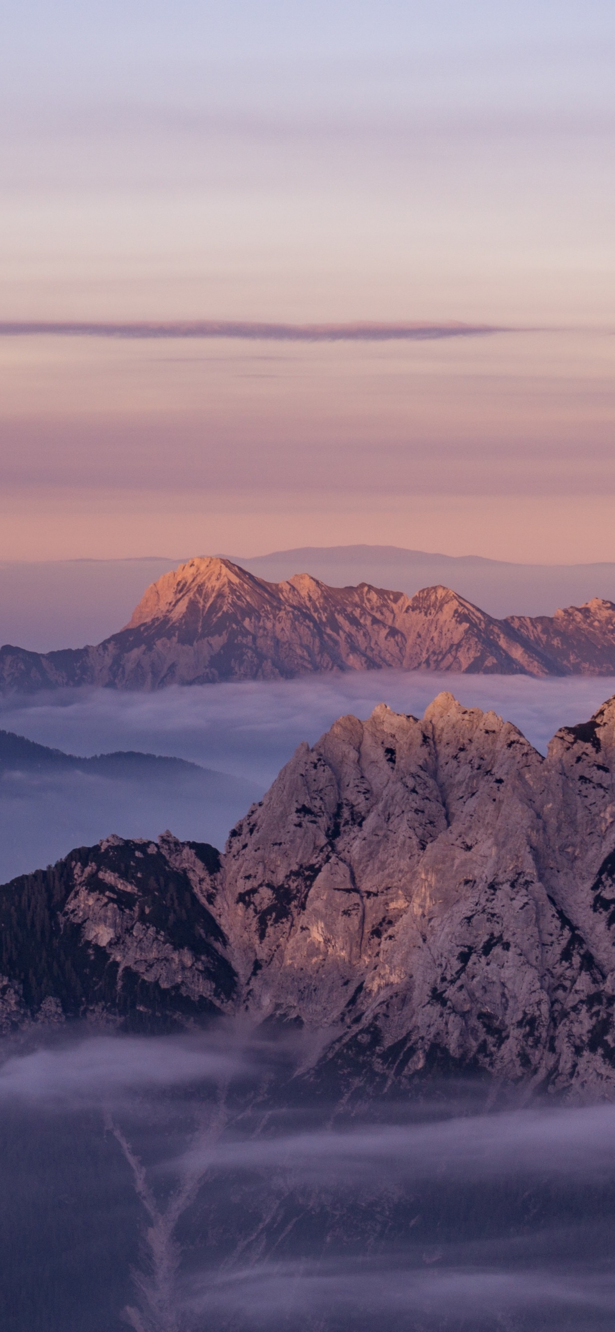 Обои летние горы, гора, горный хребет, саммит, послесвечение в разрешении 1242x2688