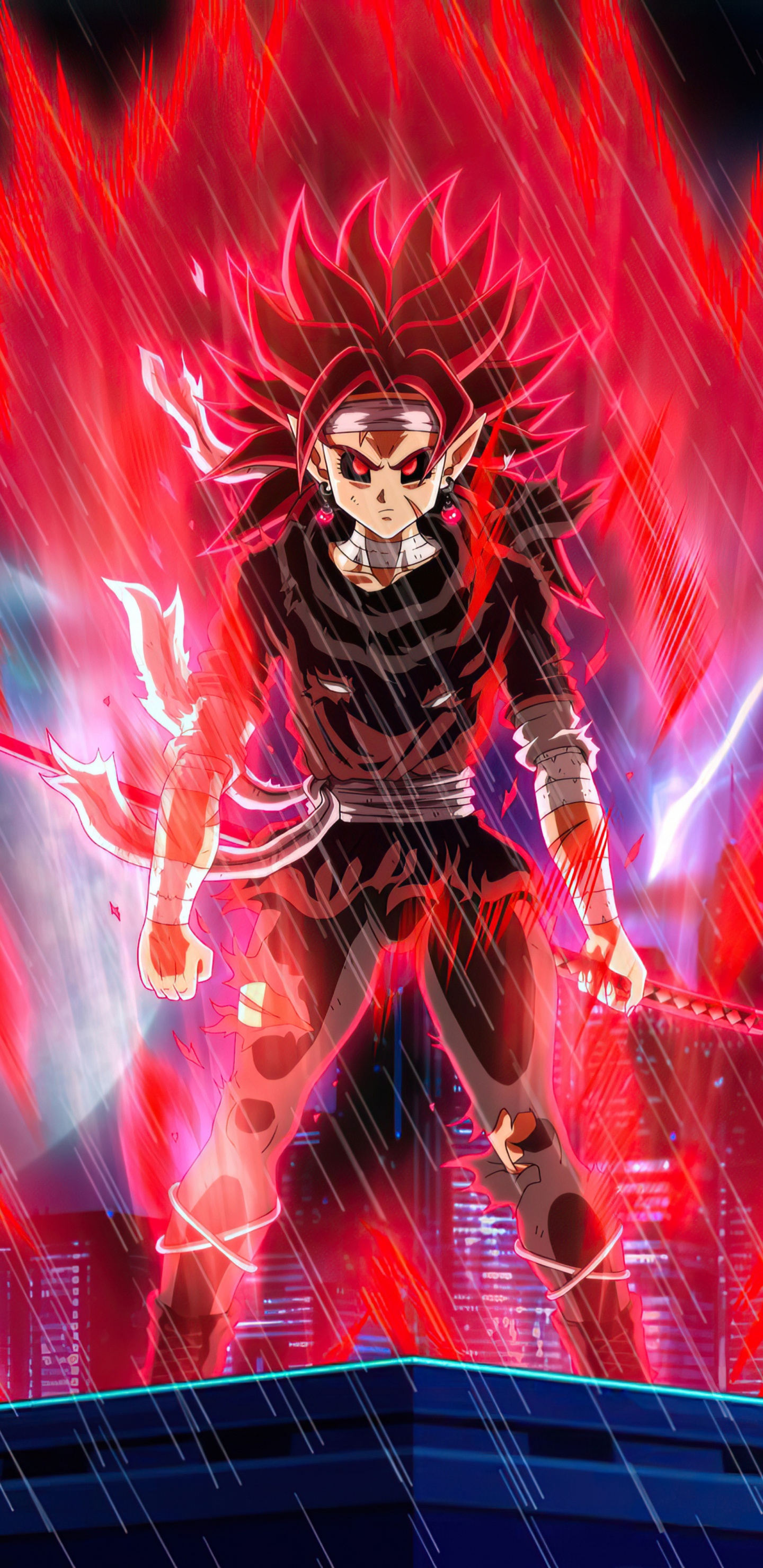 Обои аниме, темный сайян, гоку, Zamasu, вегета в разрешении 1440x2960