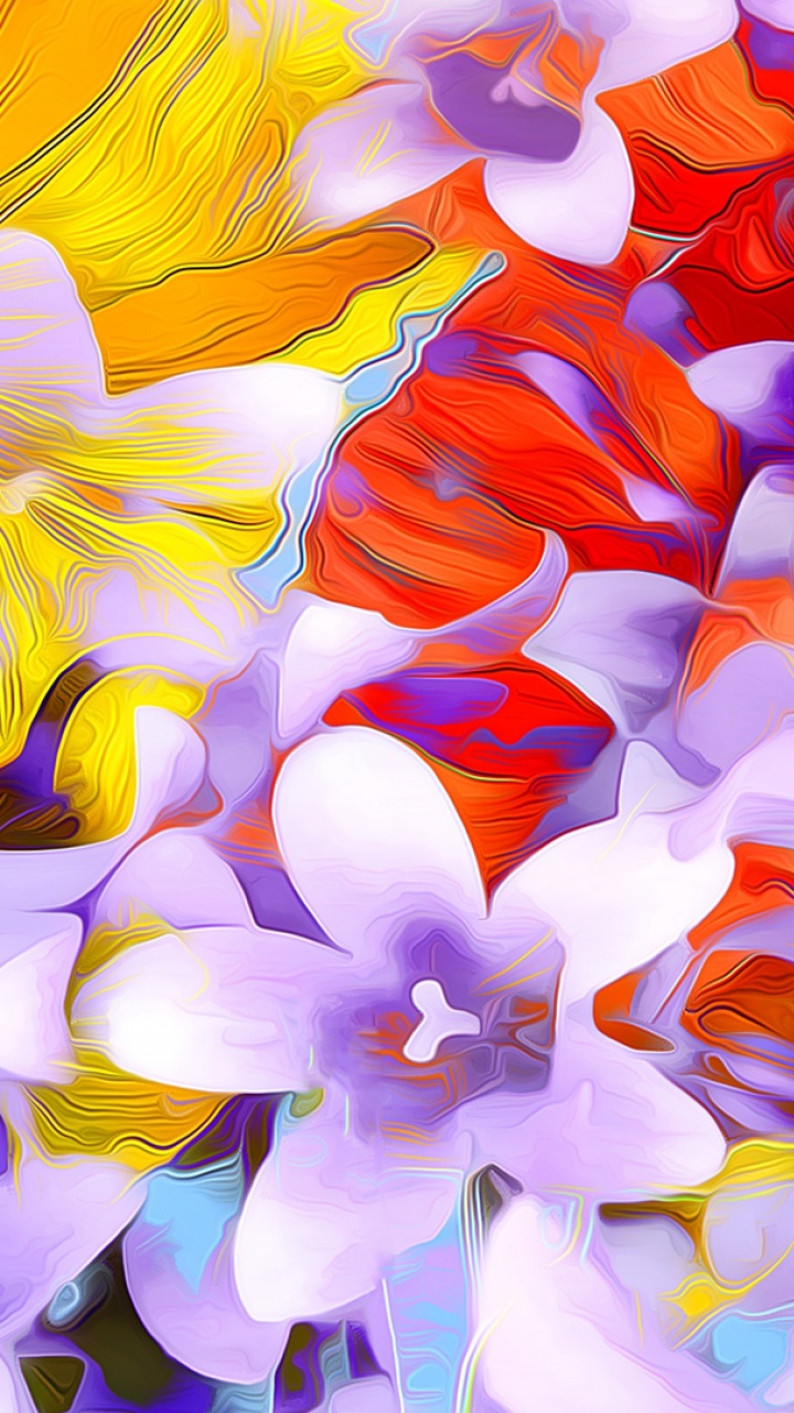 Обои абстрактное искусство, цветок, лепесток, растение, пурпур в разрешении 720x1280