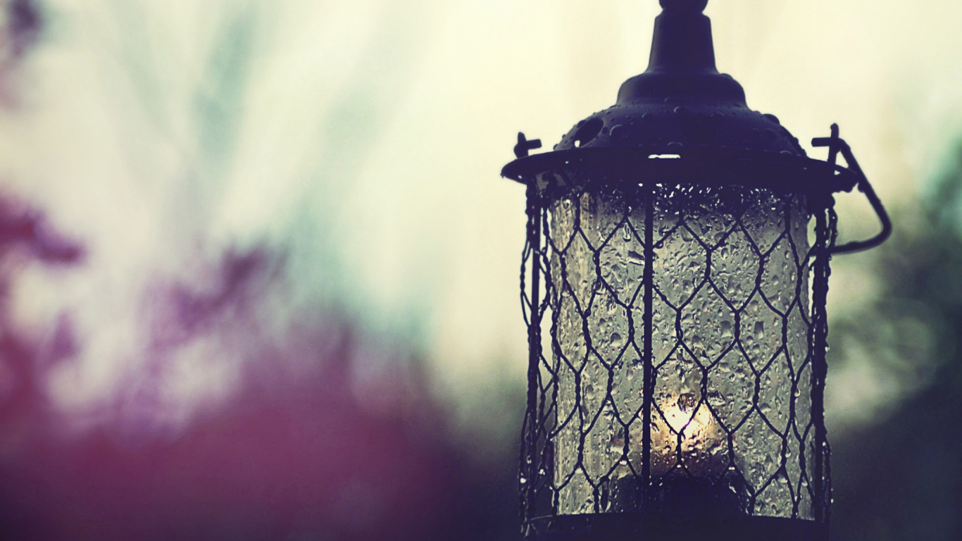 Обои фонарь, уличный фонарь, масляная Лампа, пурпур, свет в разрешении 1366x768