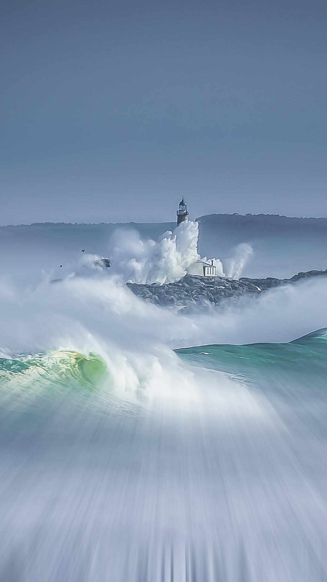 Обои буря, волна, ветровая волна, море, вода в разрешении 1080x1920