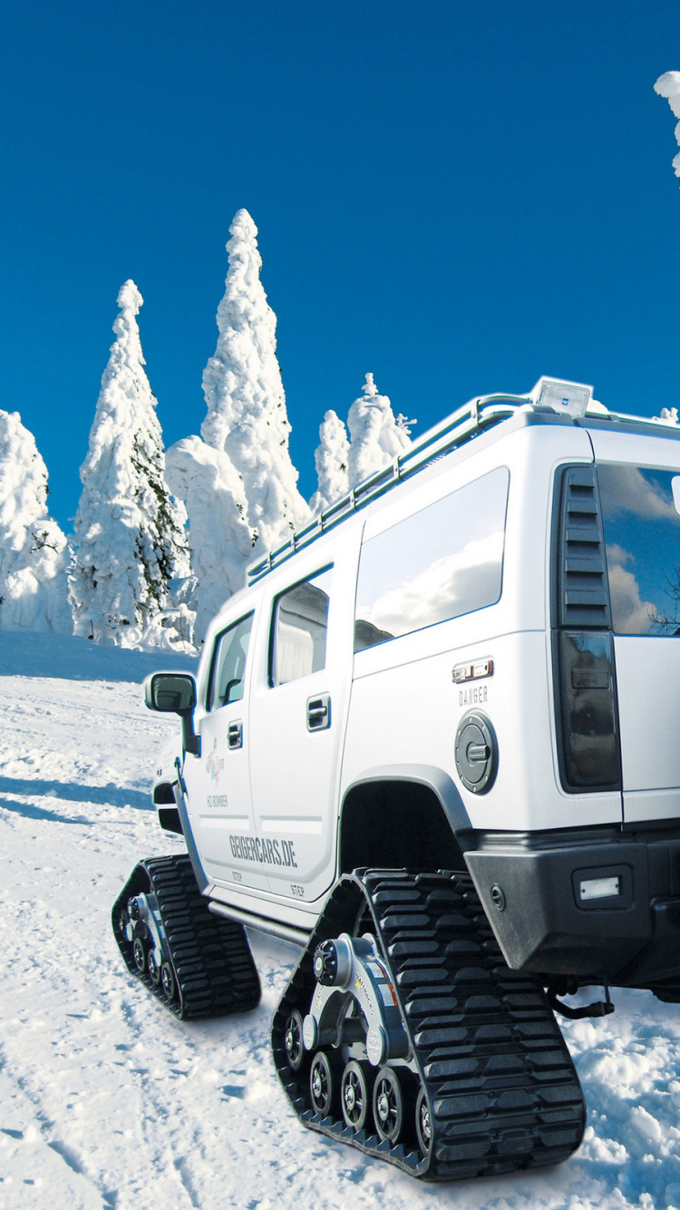 Обои Hummer, авто, автомобильные шины, снег, зима в разрешении 750x1334